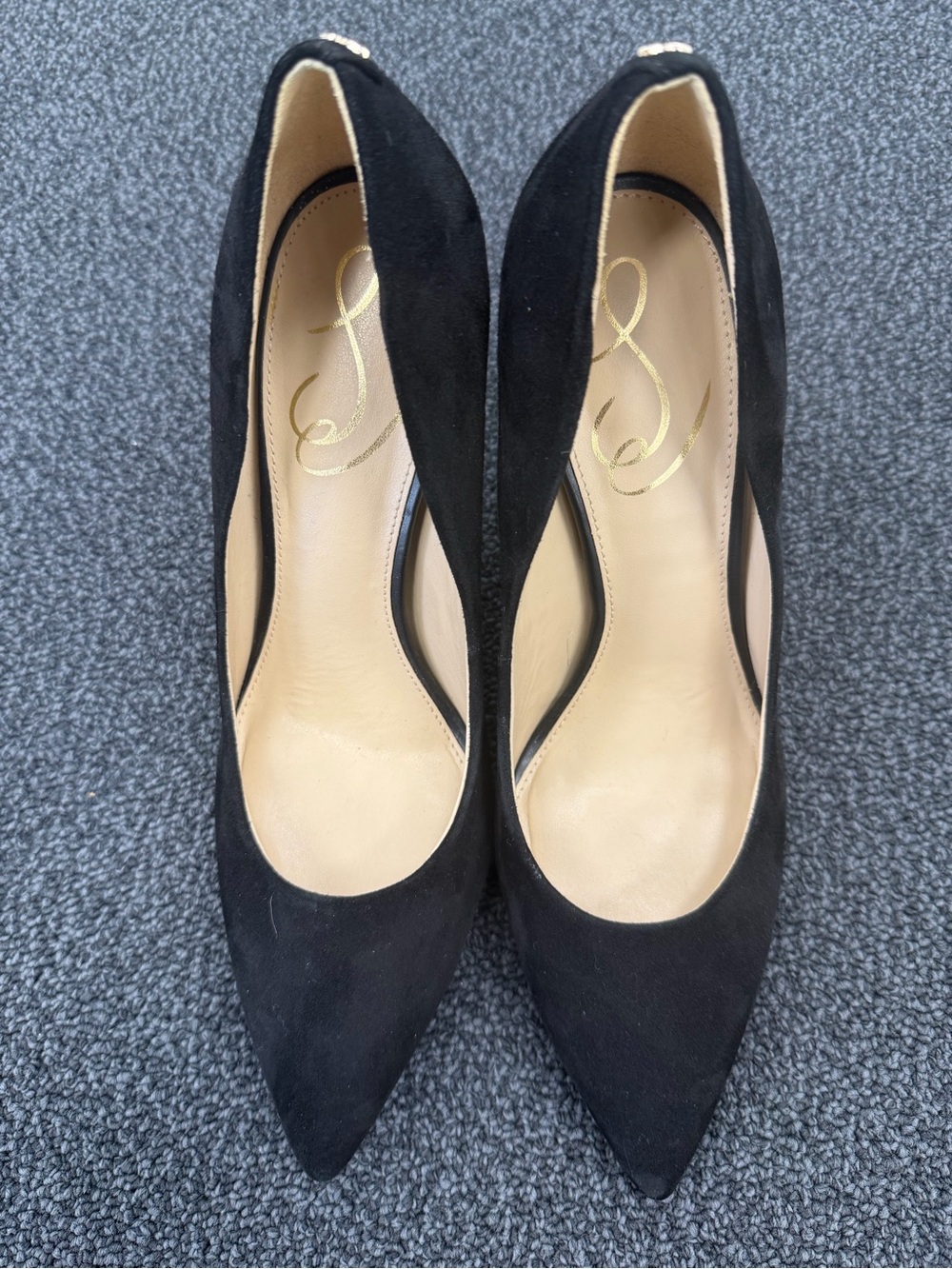Sam Edelman Black Suede Pointed Toe Heels